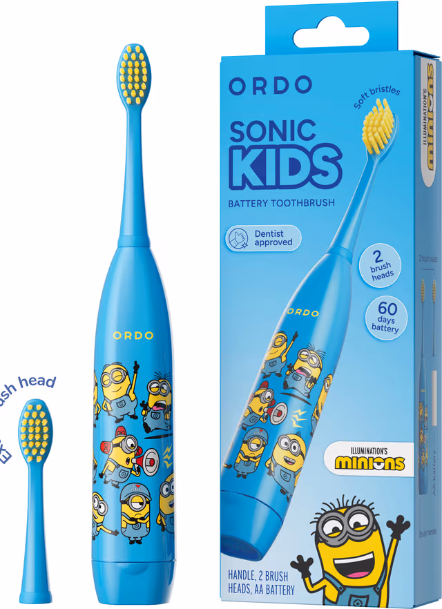 Ordo Sonic Kids Battery Minions elektrisk tandborste 48727 (blå)