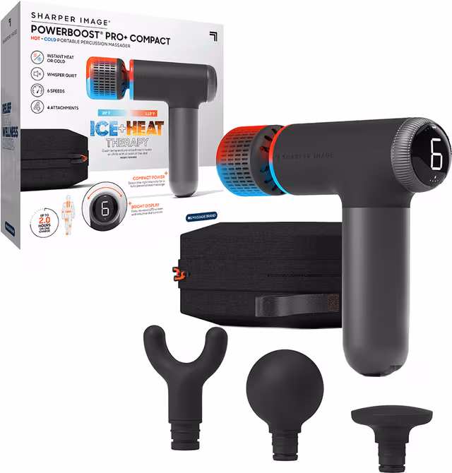 Sharper Image PowerBoost Pro Plus varm & kall massagepistol (svart)