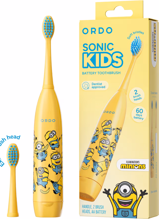 Ordo Sonic Kids Battery Minions elektrisk tandborste 48726 (gul)