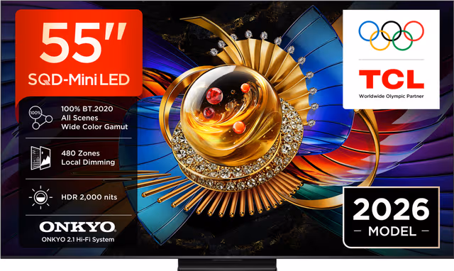 TCL 55" MSQLED80L 4K LCD TV (2026)