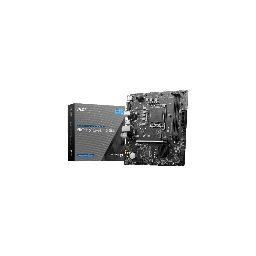 MSI PRO H610M-E Moderkort - Intel H610 - Intel LGA1700 socket - DDR5 RAM - Micro-ATX
