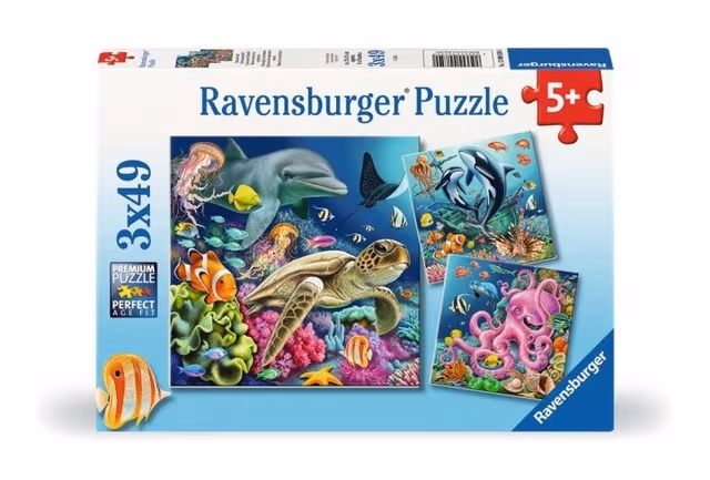 Ravensburger Pussel under vatten 3x49p