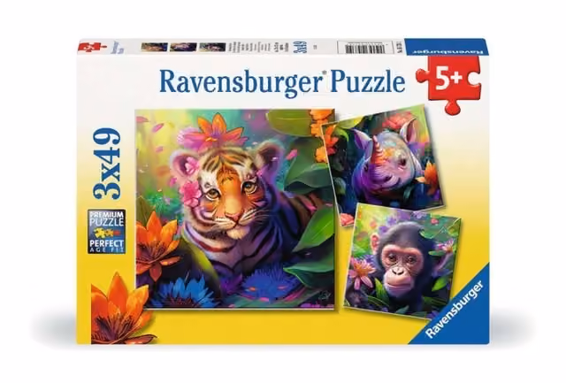 Ravensburger Pussel Djungelbebisar 3x49p