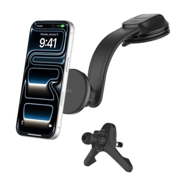 Belkin BoostCharge magnetisk trådlös Qi2-billaddare, svart