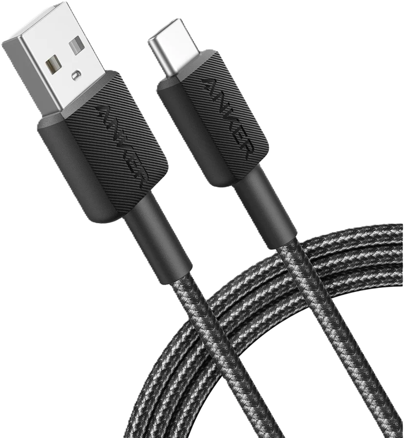 Anker Anker 322 USB-A/USB-C Nylon 3ft Black
