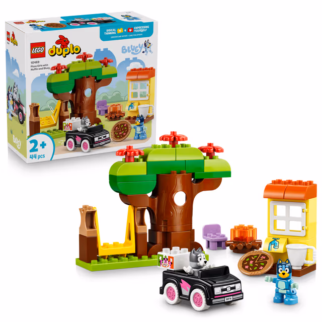 LEGO Bluey 10469 Pizzatjejer med Muffin och Bluey