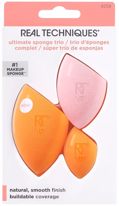 Real Techniques Ultimate Sponge Trio Orange/Rosa