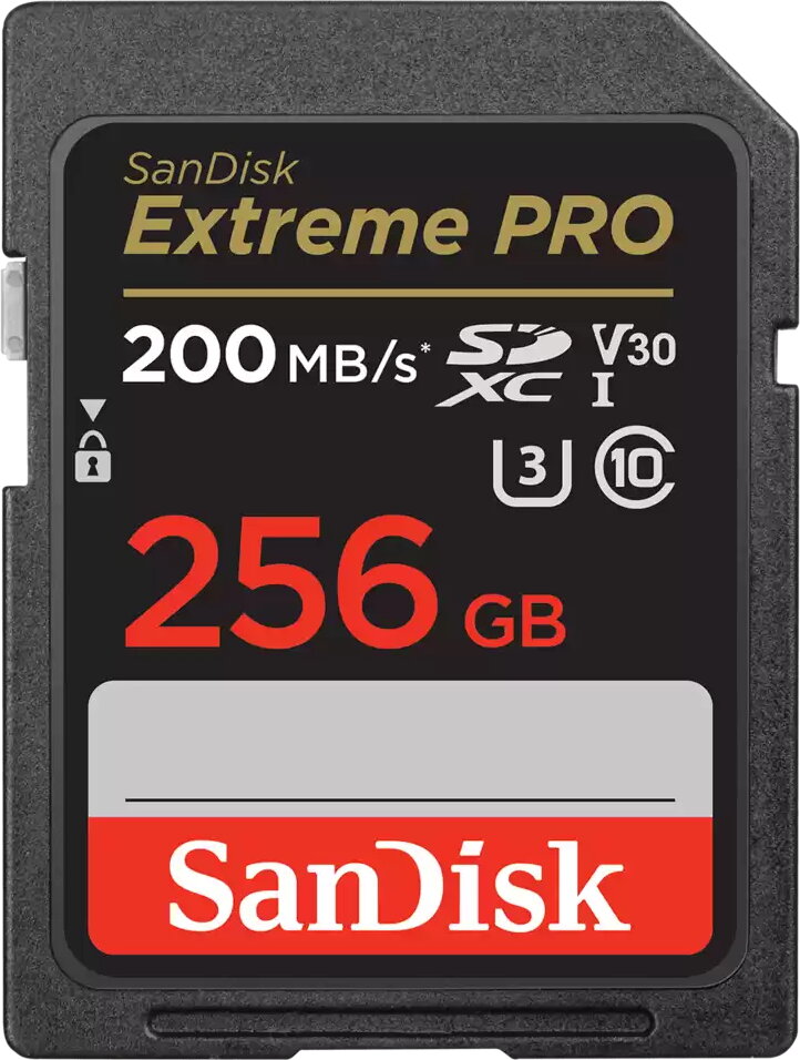 SanDisk Extreme PRO SDHC - 256GB + 2 års RescuePRO Deluxe / 200MB/s / UHS-I / Class 10 /
