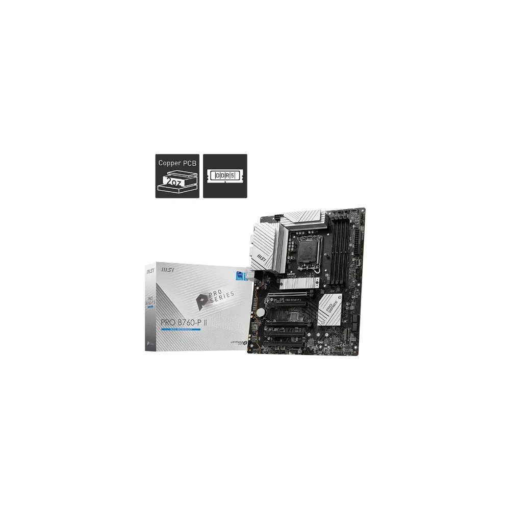 MSI PRO B760-P II Moderkort - Intel B760 - Intel LGA1700 socket - DDR5 RAM - ATX