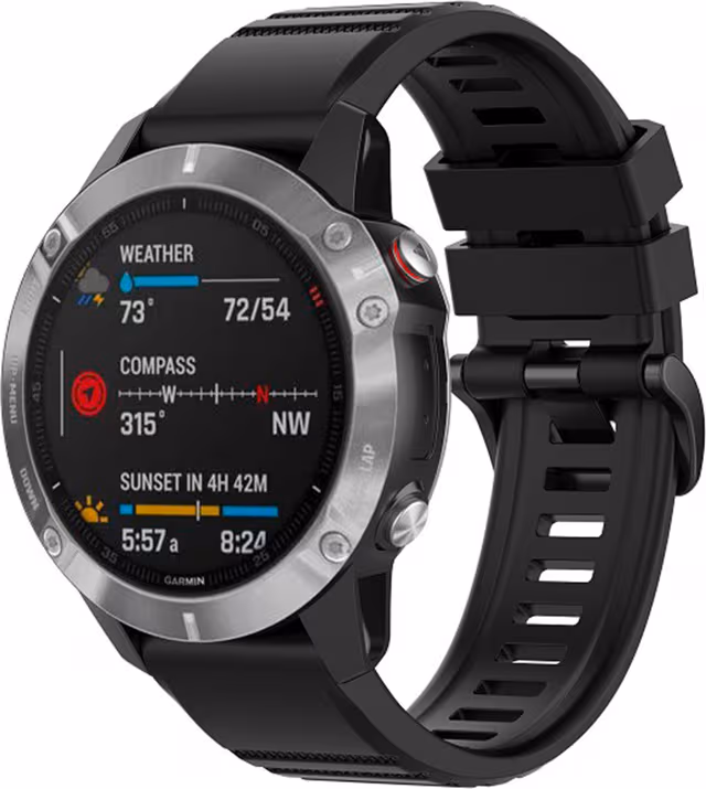 FIXED Garmin QuickFit 26mm silikonklockarmband (svart)