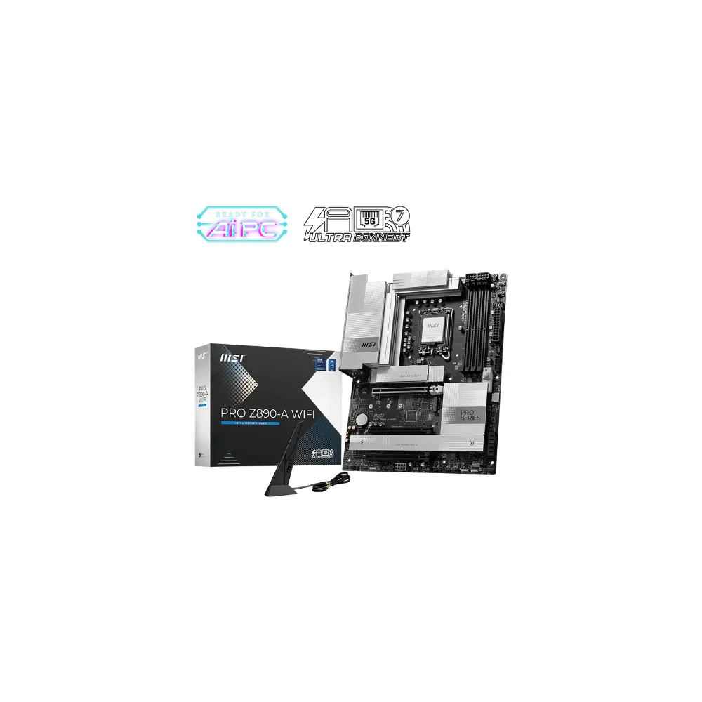 MSI PRO Z890-A WIFI - motherboard - ATX - LGA1851 Socket - Z890 Moderkort - Intel Z890 - Intel LGA1851 socket - DDR5 RAM - ATX