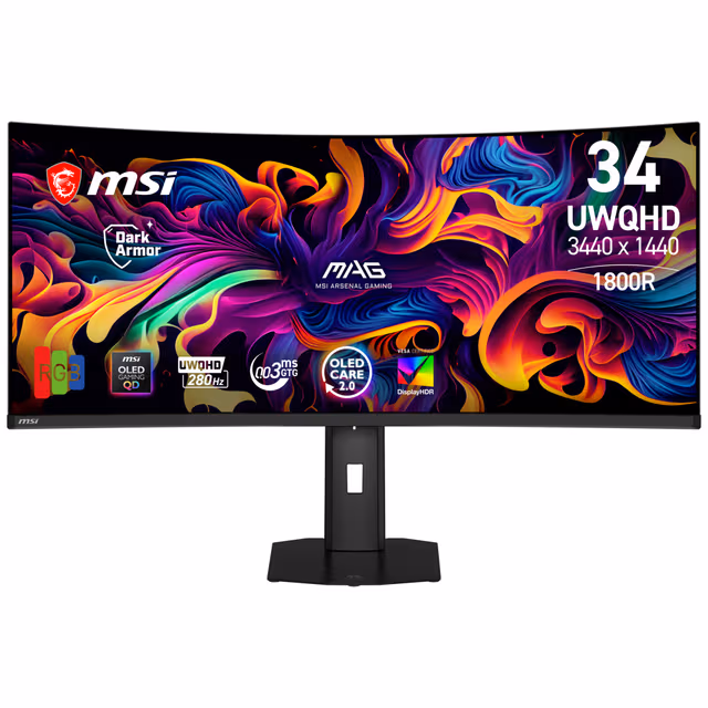 MSI MAG 341CQP QD-OLED X28 28/OLED//280Hz/0,03ms spel-bildskärm