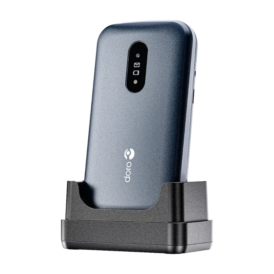 Doro 2821 4G mobiltelefon, blå/vit