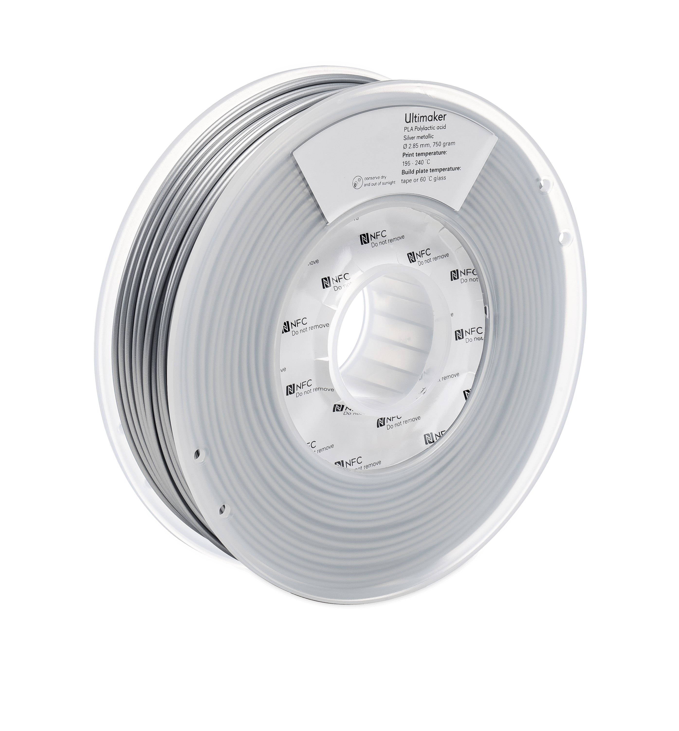 Ultimaker PLA - 2.85 mm - 750 g - Zilver Metallic