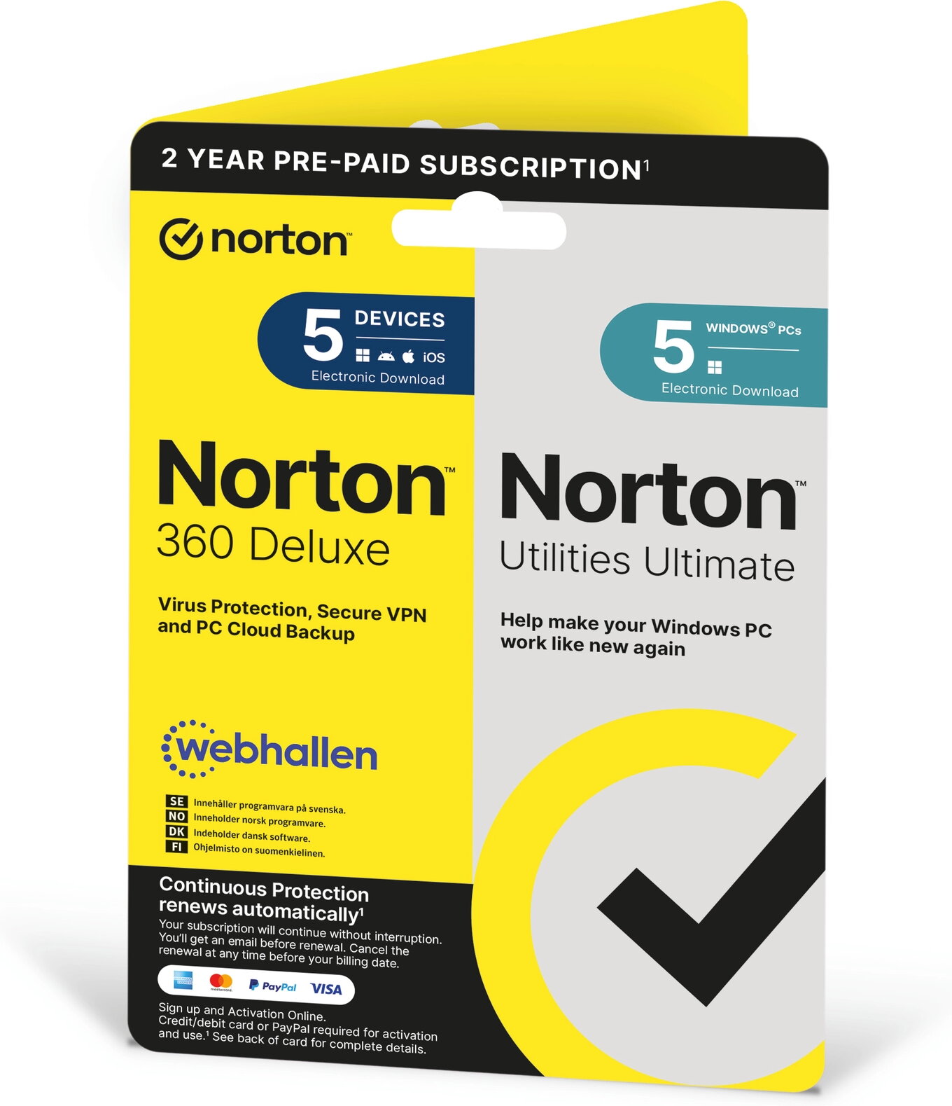Norton 360 Deluxe + Norton Utilities Ultimate (2-year Subscription)