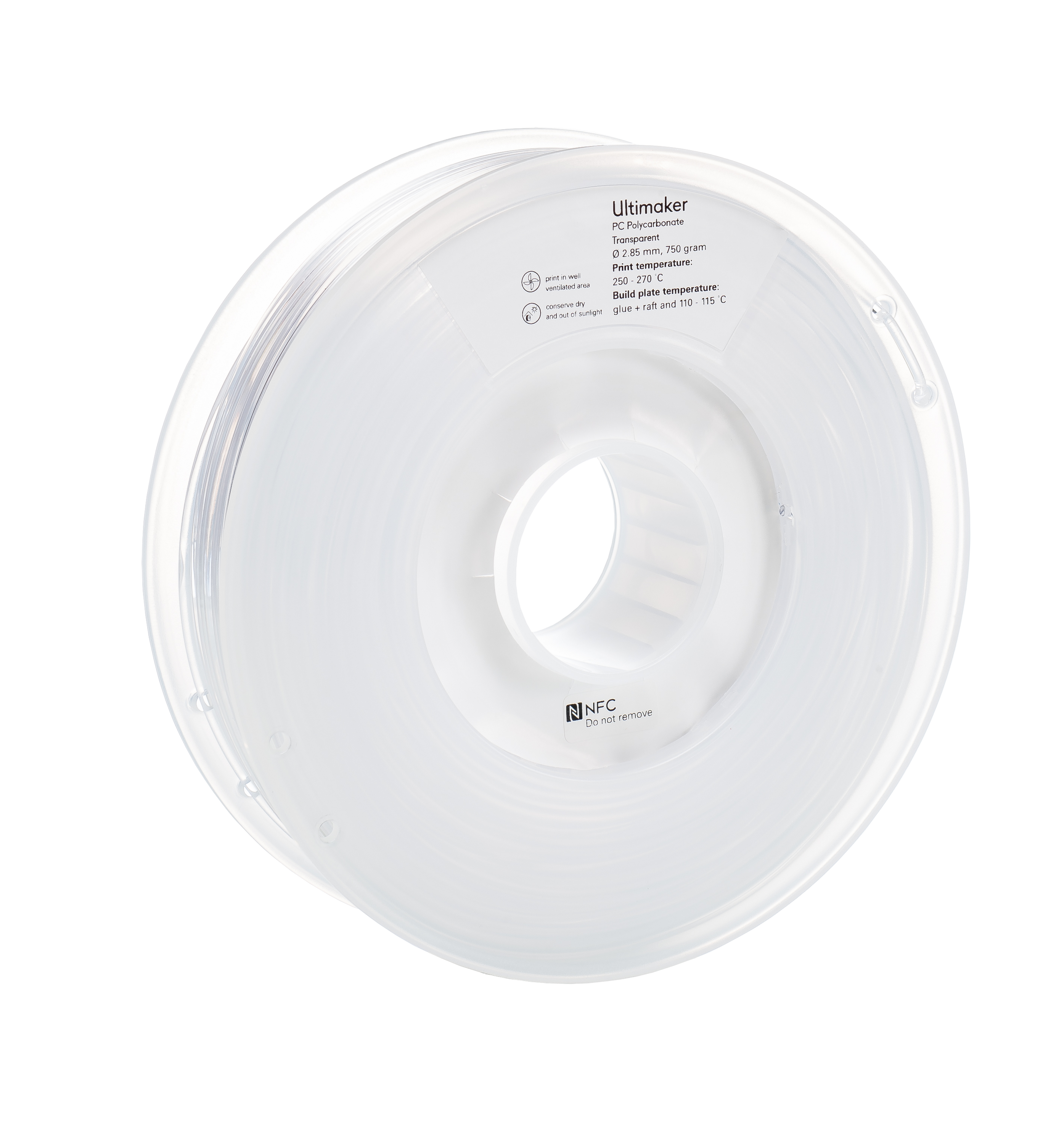 Ultimaker PC (Polycarbonate) - 2.85 mm - 750 g - Transparent