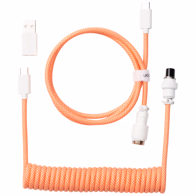 Keychron Anpassad Spiralformad Aviator 8K USB-kabel (rosa orange)