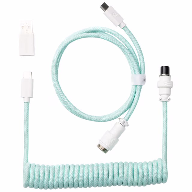 Keychron Anpassad Spiralformad Aviator 8K USB-kabel (mint)