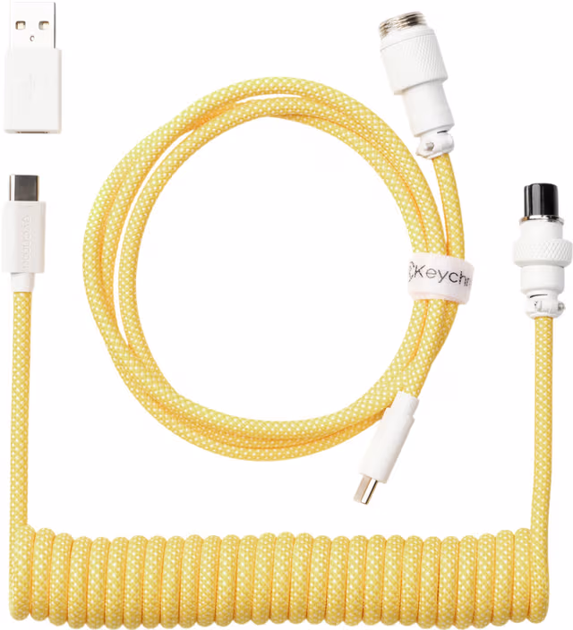 Keychron Anpassad Spiralformad Aviator 8K USB-kabel (gul)