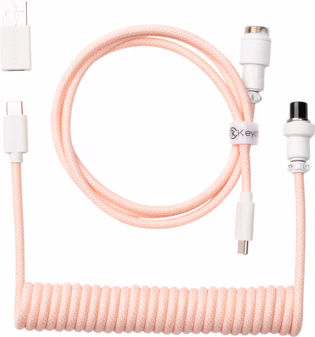 Keychron Custom Coiled Aviator 8K USB-kabel (ljusrosa)
