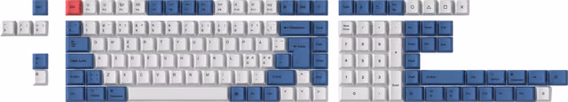 Keychron PBT Full Keycap Set Modern Blue - Knappsats - Nordisk - Vit
