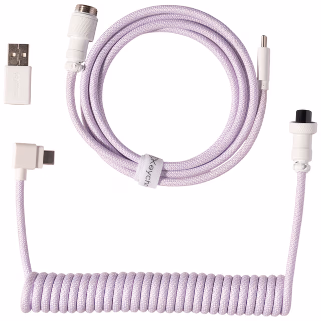 Keychron Spiralformad Aviator Vinklad 8K USB-kabel (ljuslila)