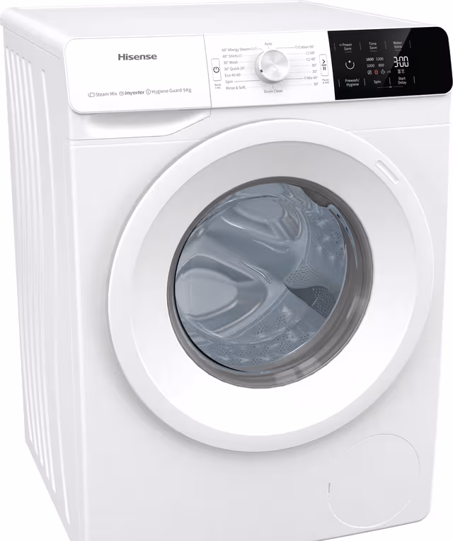 Hisense tvättmaskin WFGE90161VM (vit)