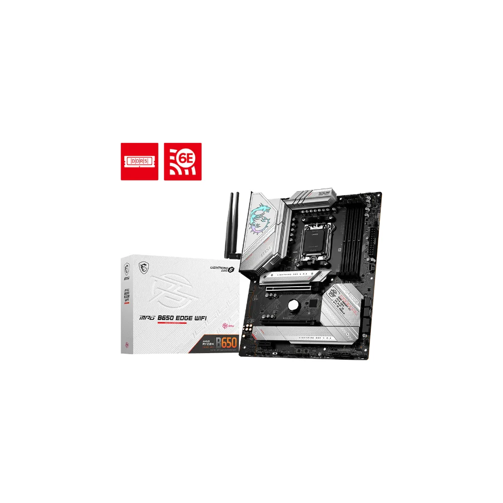 MSI MPG B650 EDGE WIFI Moderkort - AMD B650 - AMD AM5 - DDR5 RAM - ATX