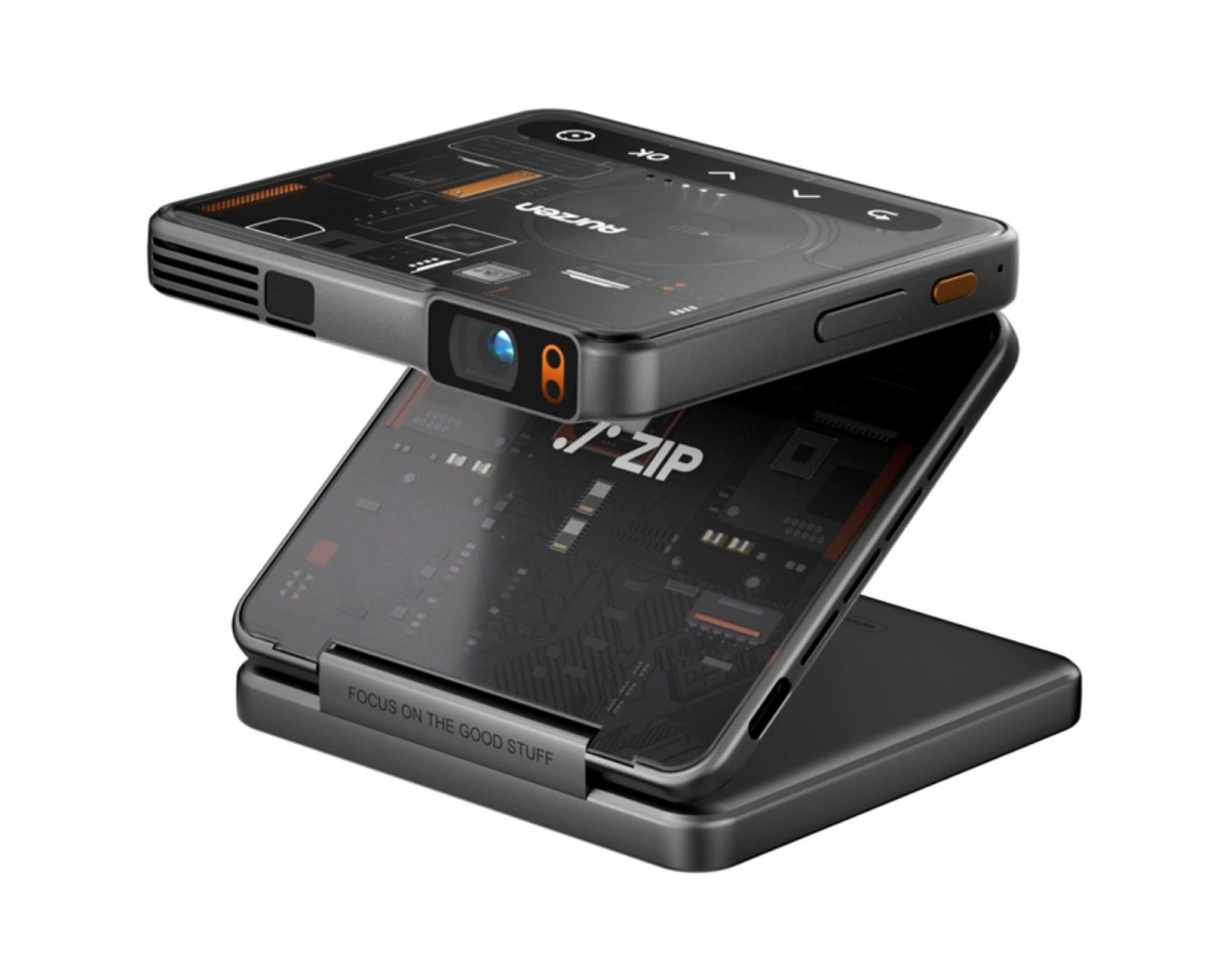 Aurzen ZIP Tri-Fold Portable Mini Projector - Cyber