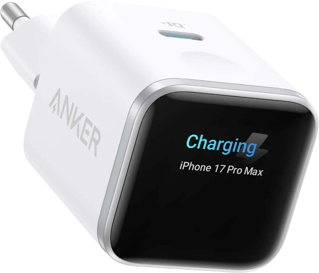 Anker Nano 45W Smart Display Charger - Vit