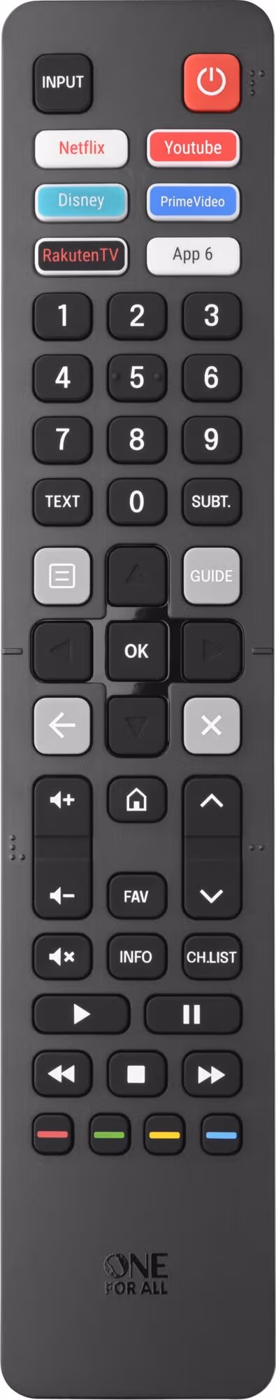 One For AllURC4916 ersättningsfjärrkontroll Hisense TV, svart
