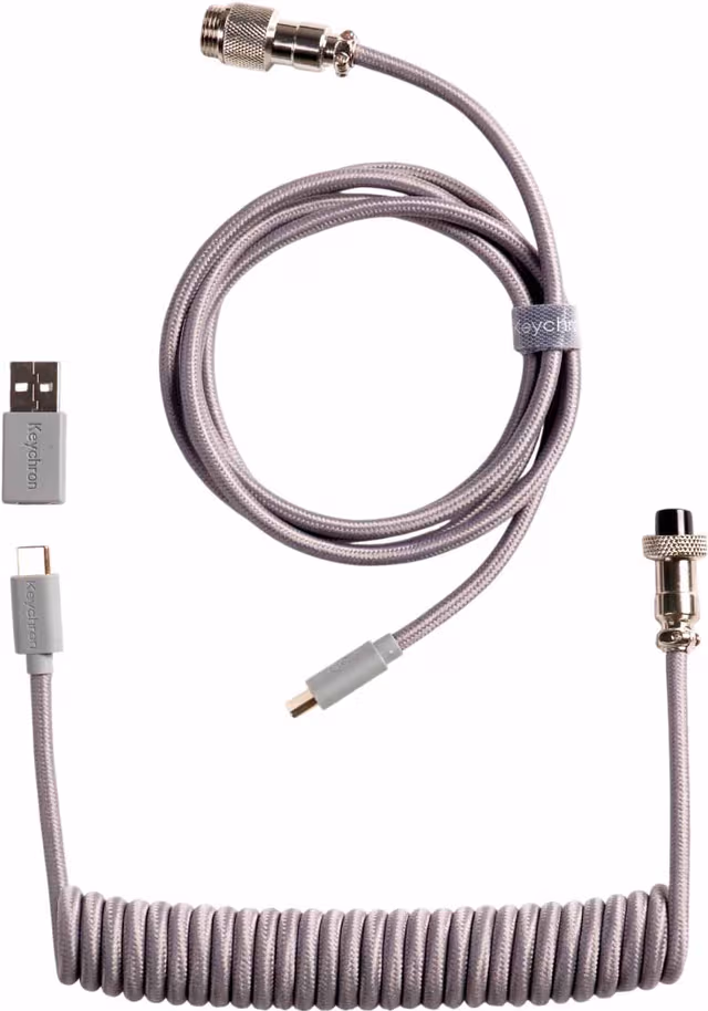 Keychron Spiralformad Aviator 8K USB-kabel (grå)