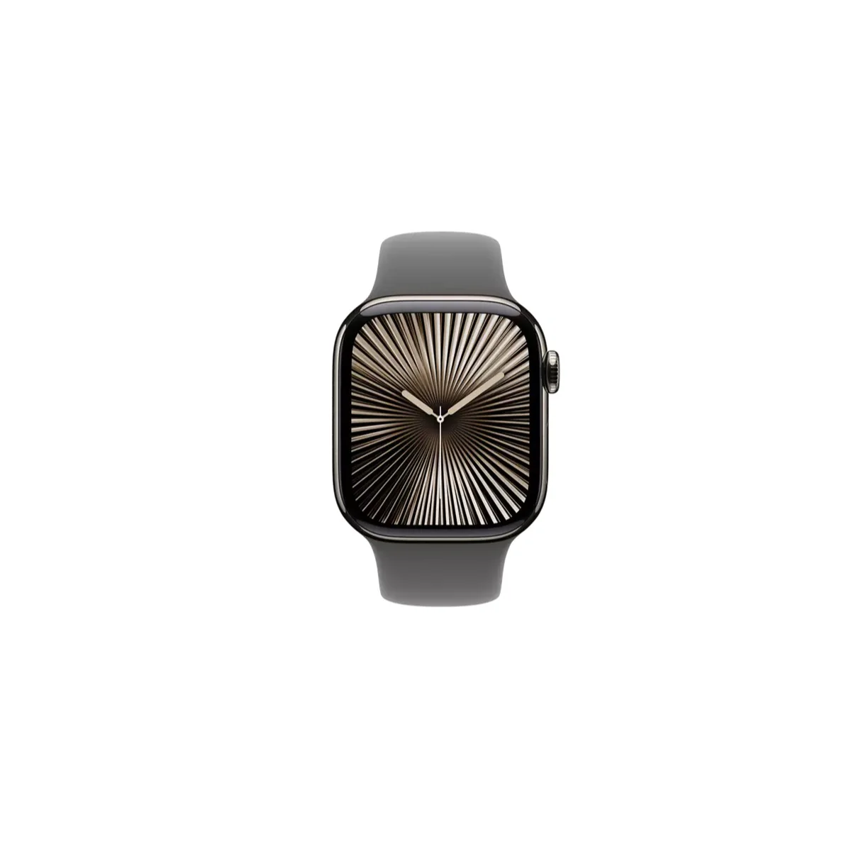 Apple Watch Series 10 - GPS + Cellular - 42mm - Naturlig Titanboett - Granitgrå Sportband S/M