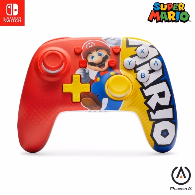 PowerA Förbättrad Nintendo Switch trådlös handkontroll Mario Victory