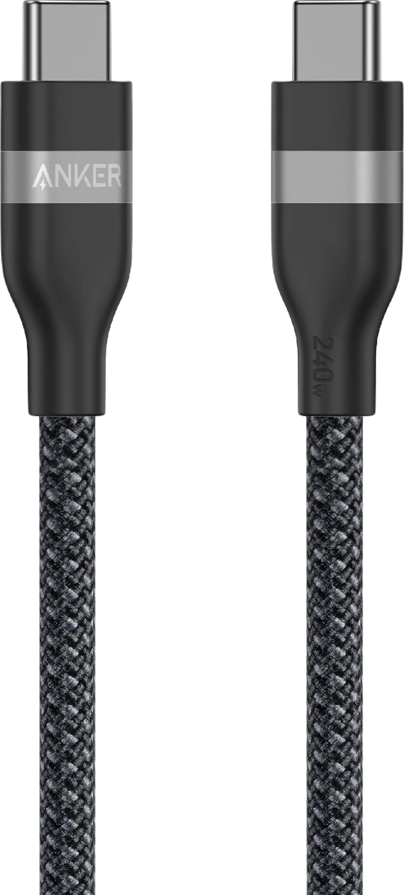 Anker 240 W USB-C-flätad kabel, 1,8 m (svart) (Fyndvara klass 1)