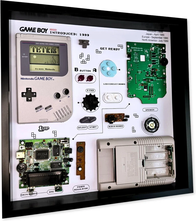 GRC Retro Art Tavla Nintendo Gameboy Original DMG 01 Console Display - Grey