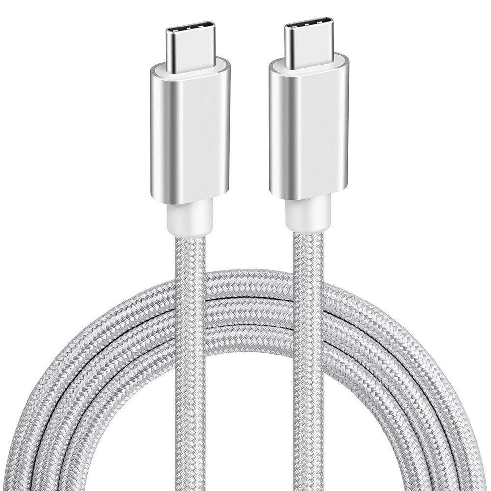 NÖRDIC 1m USB3.2 Gen1 USB-C till C nylonflätad kabel snabbladdning 3A 5Gbps Power Delivery PD