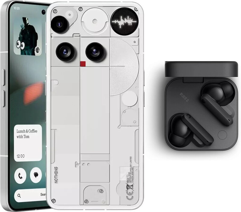 Nothing Phone (3) 16/512GB - Vit + CMF Buds 2 By Nothing - Dark Grey