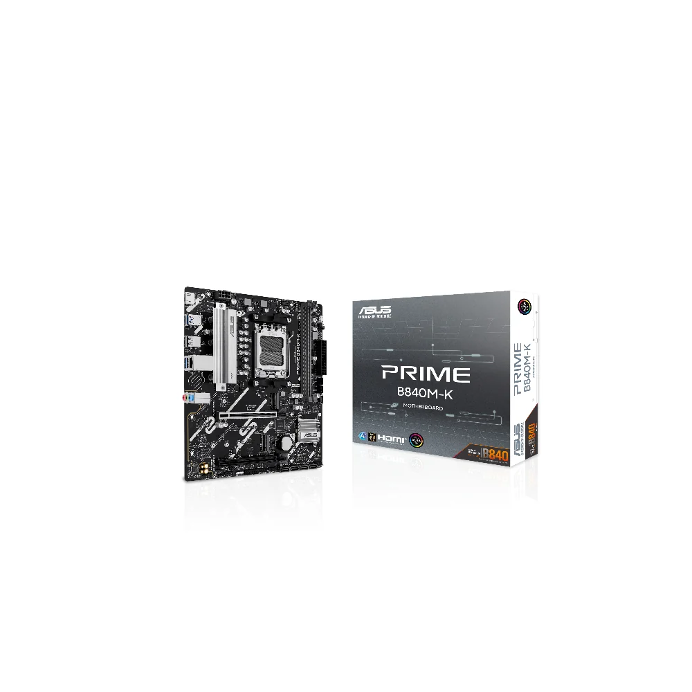 ASUS PRIME B840M-K Moderkort - AMD B840 - AMD AM5 socket - DDR5 RAM - Micro-ATX