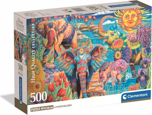 Clementoni Pussel 500 Pcs CB High Quality Collection Elephants Carnival