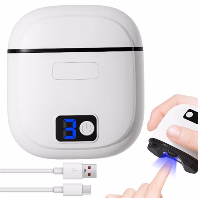 Elektrisk Nagelklippare Tyst Drift Slipmaskin 3 Hastighetslägen LED-Ljus - Vit