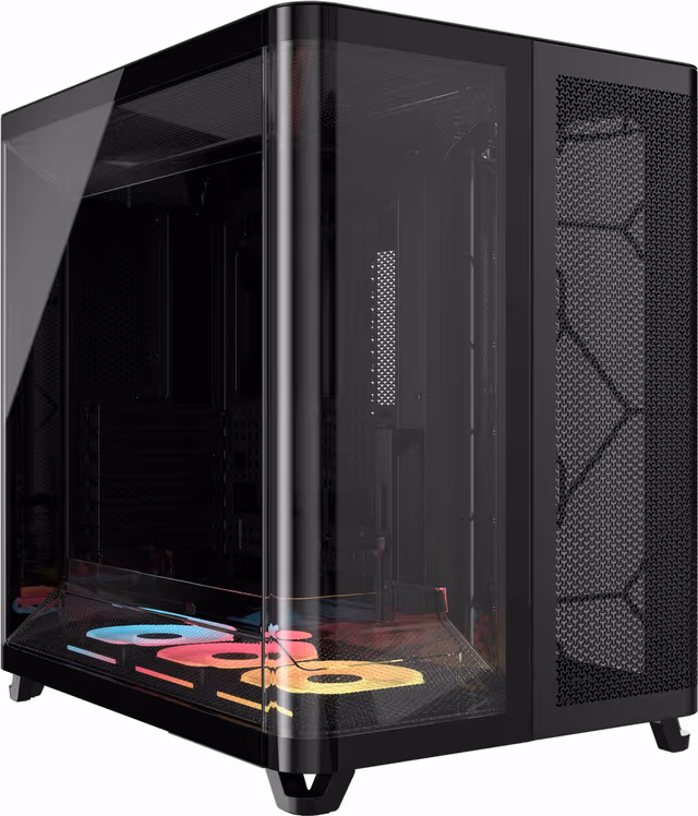Corsair AIR 5400 LX-R RGB iCUE LINK Triple Chamber Mid Tower, TG, E-ATX - Svart