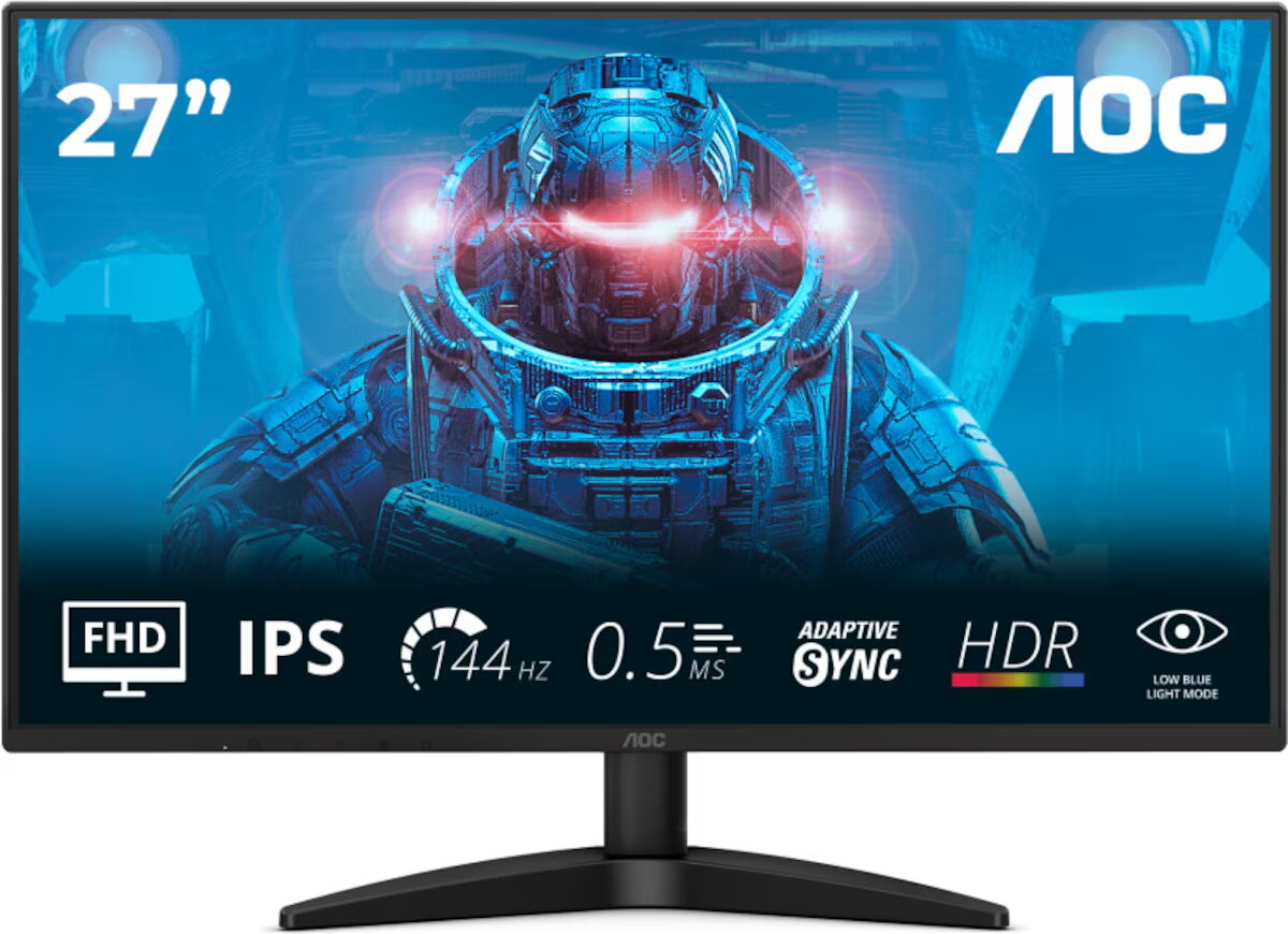AOC 27B36X 27" / 1920x1080 / IPS / 144hz / 0,5ms / HDR10 / HDMI,DP (Fyndvara klass 1)