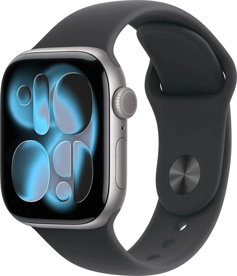 Apple Watch Series 11 GPS 42mm Space Grey Aluminium Case med Black Sport Band - M/L (Fyndvara klass 1)