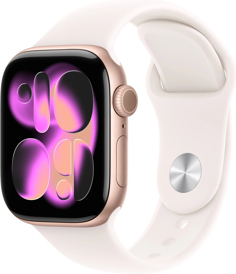 Apple Watch Series 11 GPS 42mm Rose Gold Aluminium Case med Light Blush Sport Band - M/L