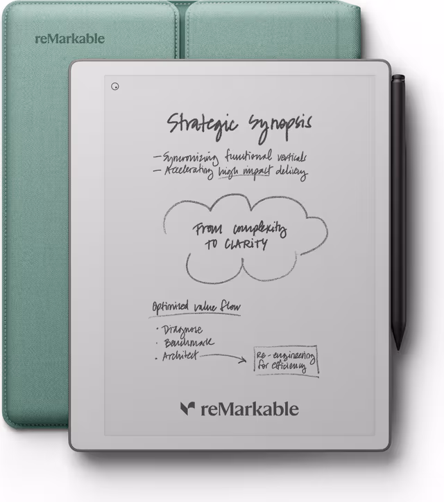 reMarkable Paper Pure 10,3" + Marker Plus + Sleeve Folio (mist green)