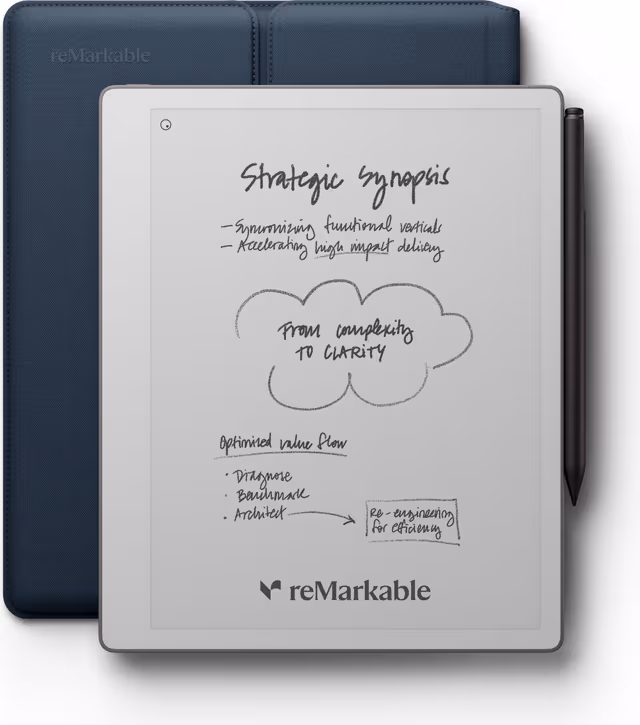 reMarkable Paper Pure 10,3" + Marker Plus + Sleeve Folio (ocean blue)