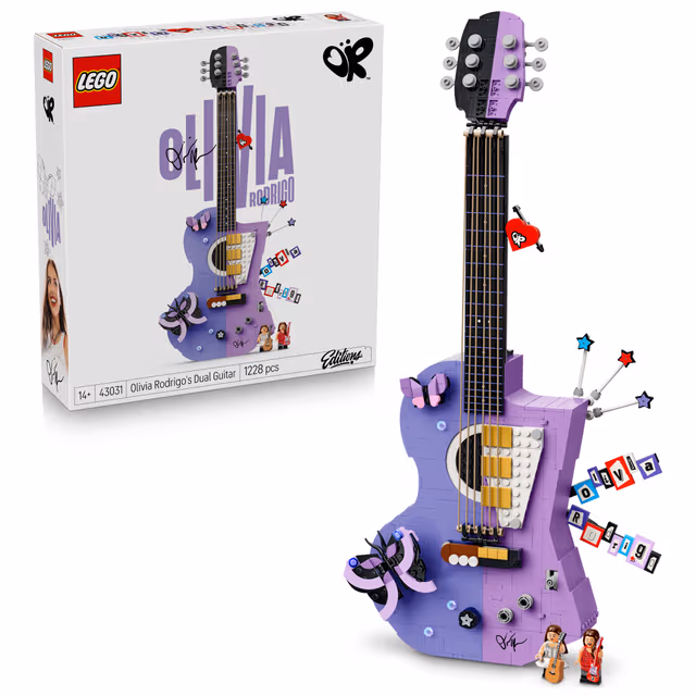 LEGO Editions: Olivia Rodrigos tvåfärgade gitarr 43031