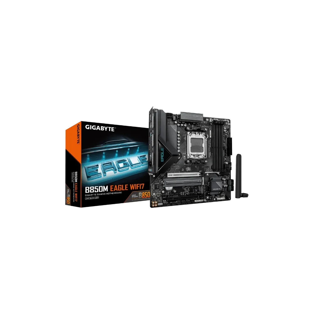 GIGABYTE B850M EAGLE WIFI7 Moderkort - AMD B850 - AMD AM5 - DDR5 RAM - Micro-ATX