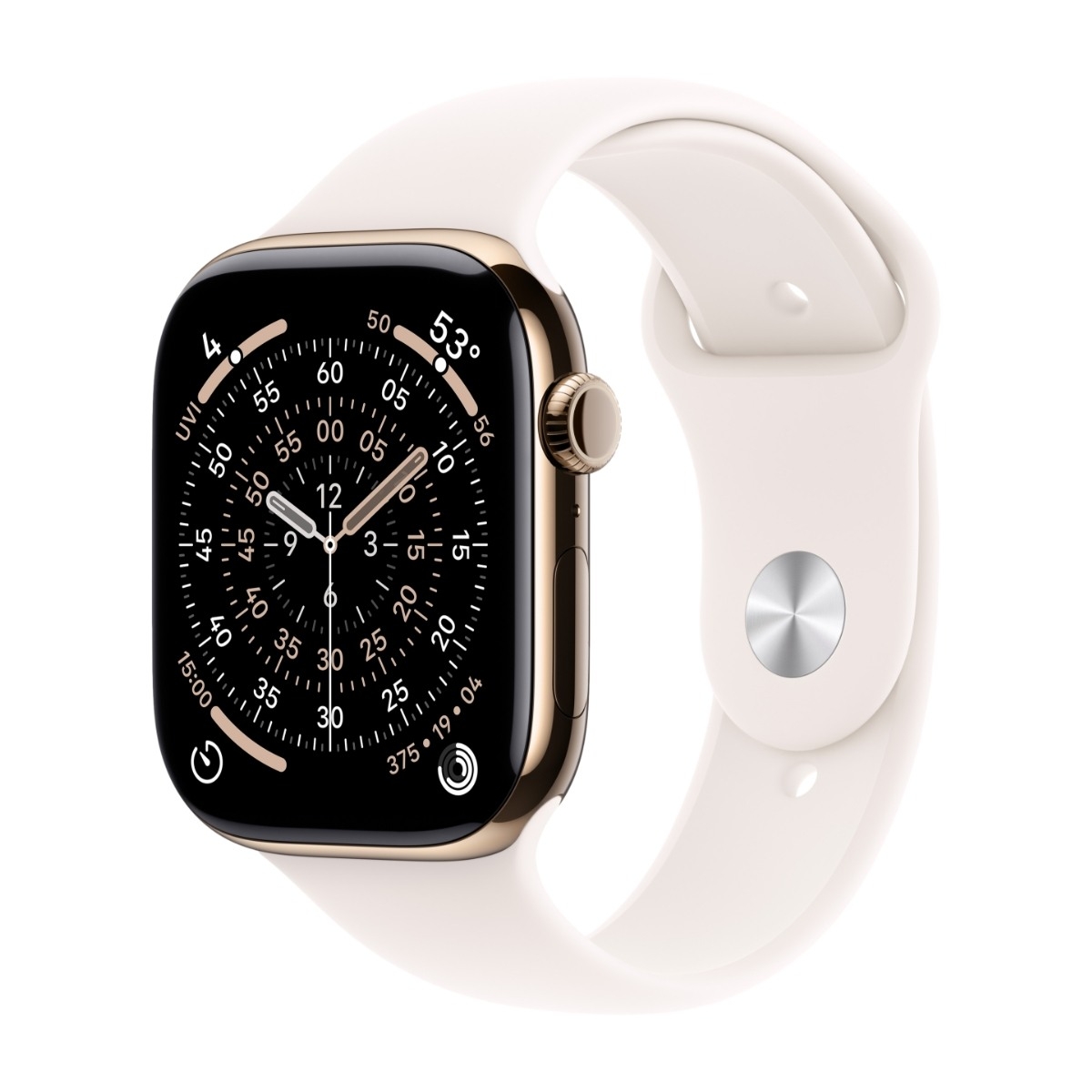 Apple Watch Series 11 GPS + Cellular 46mm Guld Titanboett med Rosé Sportband - M/L